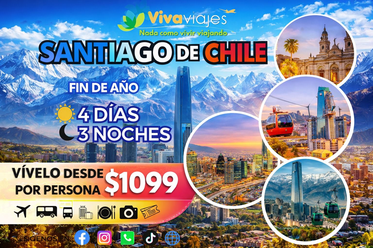 Fin de Año en Santiago: Brinda entre Montañas y Mar